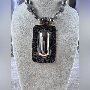 Chico’s Silver and Gold Pendant Necklace